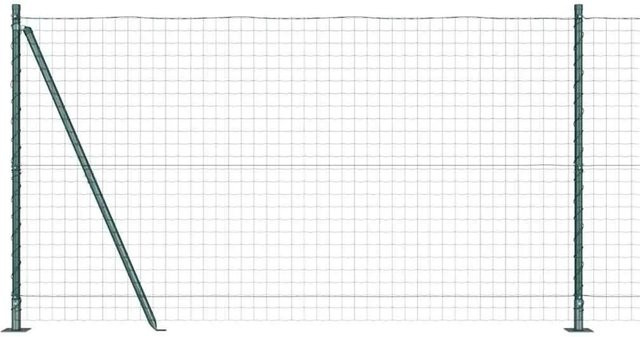 vidaXL Eurozaun aus Stahl mit Pfosten in Grün, Höhe: 120 cm, Länge: 10 m - Bild 1