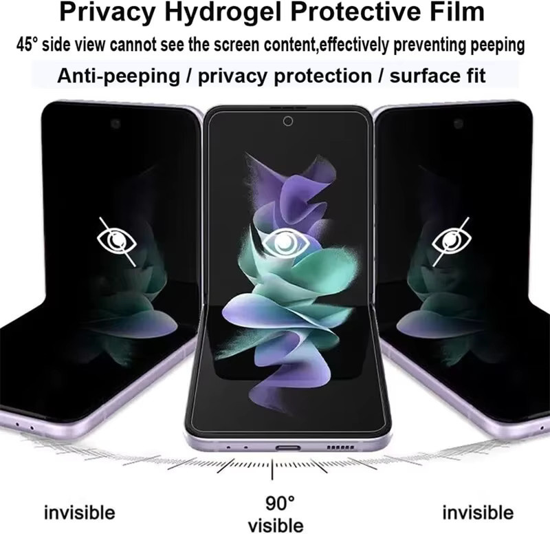 Samsung Galaxy Z Flip 5 4 3 Anti-Spy Privacy Displayschutzfolie aus Soft Hydrogel TPU - Bild 3