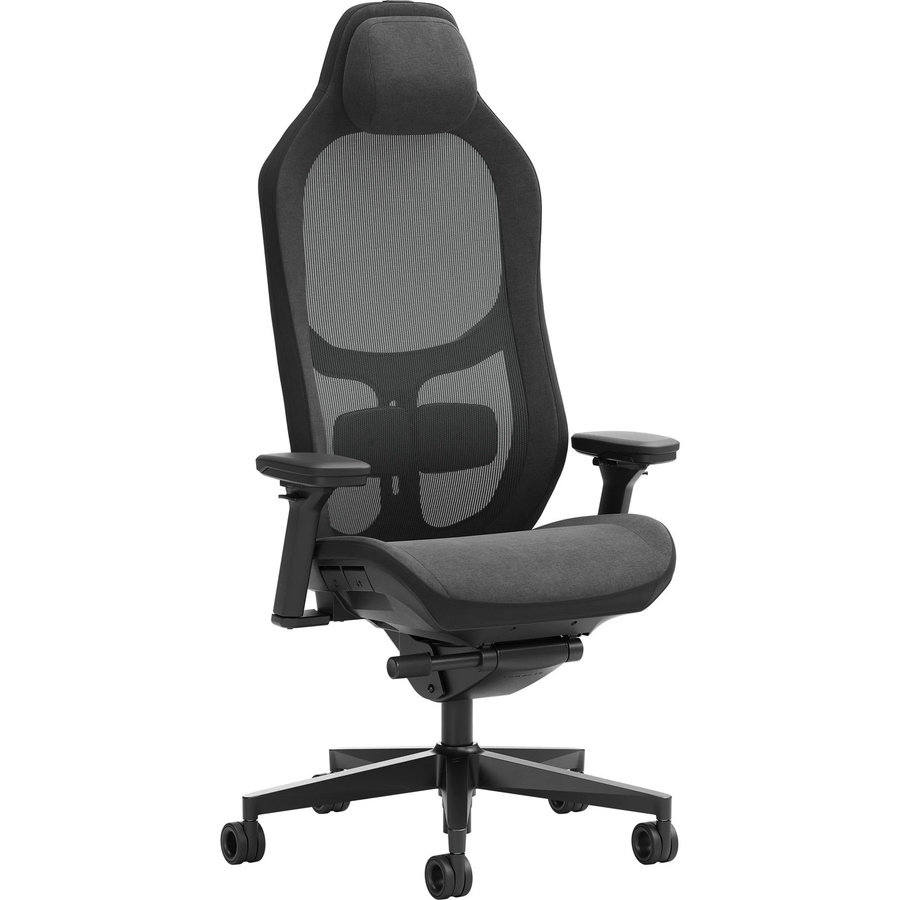 Fractal Design Refine 2 Hybrid Dark Gaming-Stuhl in Schwarz mit Stoffbezug und verstellbarer Kopfstütze - Bild 1