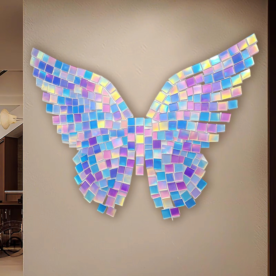 100 Stück Mini-Acrylplatten in Regenbogenfarben, holografische Acrylquadrate für Mosaik-Kunst, Schmuckherstellung und Harz-Bastelbedarf, Multicolor - Bild 2