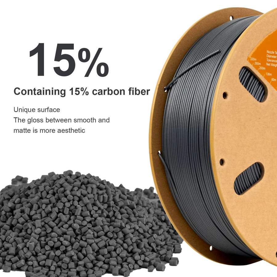 ERYONE PETG-CF Filament 1,75 mm, kohlefaserverstärktes FDM 3D-Drucker-Filament mit 15% CF, Schwarz und Blau, 10 kg Großpackung - Bild 4