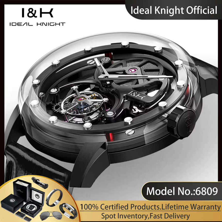 IDEAL KNIGHT Armbanduhr, Automatik, Edelstahl, Leder, Herren - Bild 2