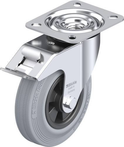 Blickle Lenkrolle LE-VPP 125R-FI-SG mit Feststeller, Rad-Durchmesser: 125 mm, Tragfähigkeit: 100 kg, verzinkter Stahl - Bild 1