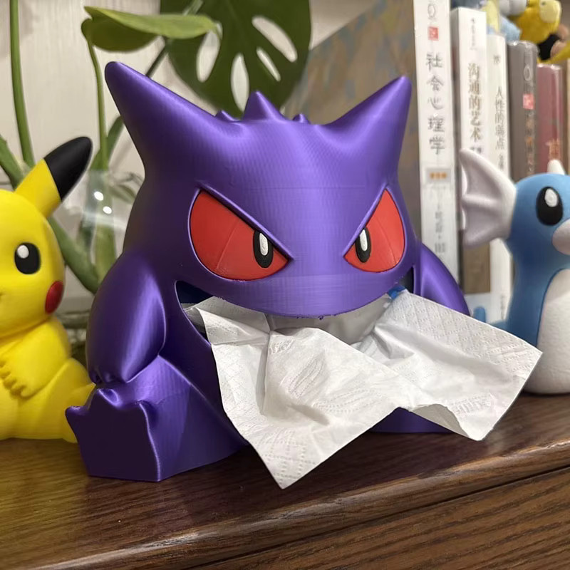Aoger Pokemon Gengar Taschentuchbox aus Kunststoff, lila, 3D Anime Design Schreibtisch-Dekoration - Bild 4