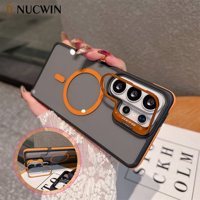 Magnetische Metall-Linsenschutz-Hülle für Samsung Galaxy S22 S24 S25 S26 Ultra Plus FE in Grau - Bild 1
