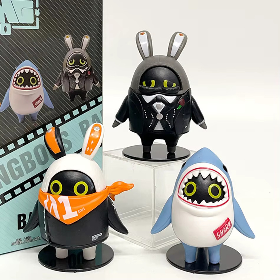 Bangboos Charakterfiguren-Set, 3-teiliges Set, Hai- und Hasen-PVC-Sammelfiguren - Bild 2