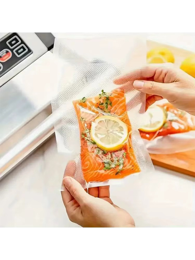 AGASHE Vakuumierbeutel für 150 Lebensmittel, transparent, BPA-frei, inklusive Sauerstoffabsorbern, passend für VAC-Versiegelungsrollen - Bild 5