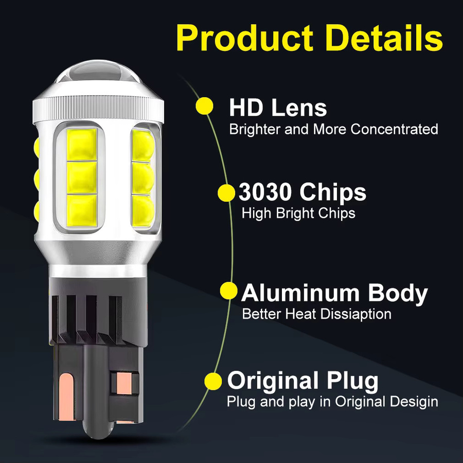TOAUTO T15 W16W LED Lampe für Rückfahrlicht mit 4000 Lumen und 6500 K Cool White, Canbus Fehlerfrei, Silber - Bild 5