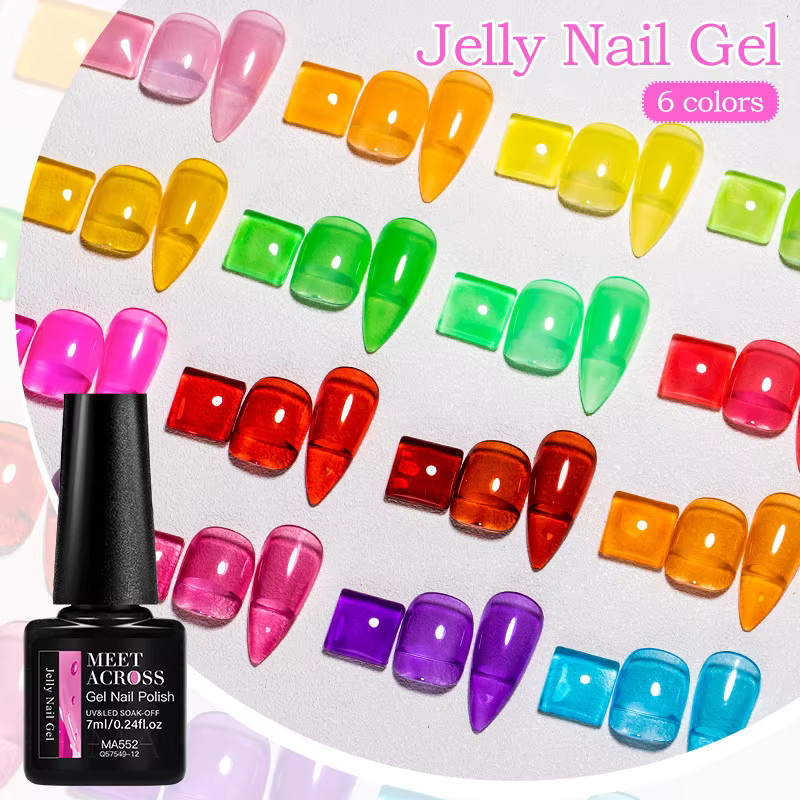 MEET ACROSS Jelly Gel Nagellack, Pink, Schimmernd, 7 ml - Bild 3
