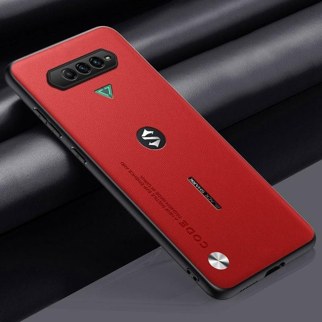 Luxuriöse PU-Lederhülle für Xiaomi Black Shark 4 Pro in Rot mit Silikon-Vollschutz - Bild 1