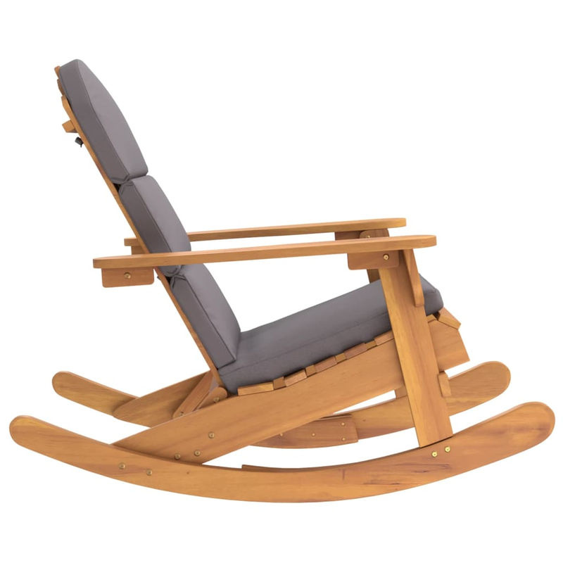 Vidaxl Adirondack Schaukelstuhl aus massivem Akazienholz mit Kissen in Braun - Bild 4