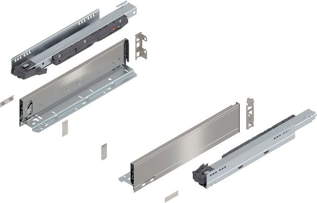 Blum Legrabox Pure Set Schubladenauszug Tip-On Vollauszug Inox Silber, Tiefe: 400 mm - Bild 1