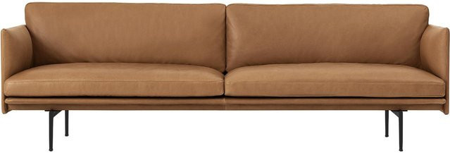 Muuto Outline 3-Sitzer Sofa aus braunem Leder für dein Wohnzimmer - Bild 1