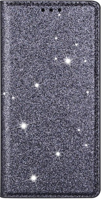 Glitzer Leder Hülle für Samsung Galaxy S25 S26 S24 S23 FE S22 S21 Ultra Plus A37 A57 A07 A17 A06 A16 A36 A56 A26 Flip Cover in Silver - Bild 1