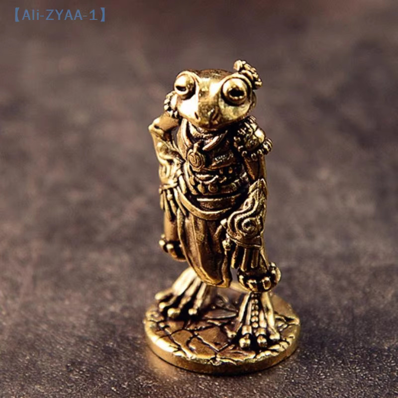 JETTING Frosch-Statue aus Messing in Antik-Optik als dekorative Tierskulptur für deinen Schreibtisch oder als Tee-Haustier-Sammlerstück - Bild 4