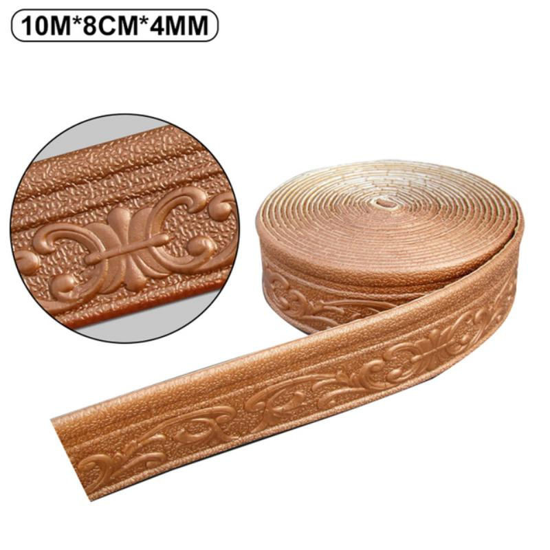 Molly Show Selbstklebende 3D-Wandverkleidungslinie als Sockelleiste, wasserdichter Tapetenaufkleber für die Heimdekoration, Schwarz, Breite: 8 cm, Länge: 10 m - Bild 3