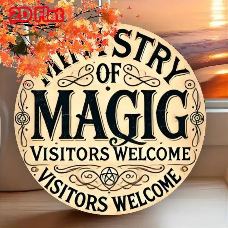 HELLOYOUNG Vintage-Metallschild Ministry Of Magic Dekoration aus Eisen, B/H: 20 x 20 cm - Bild 3