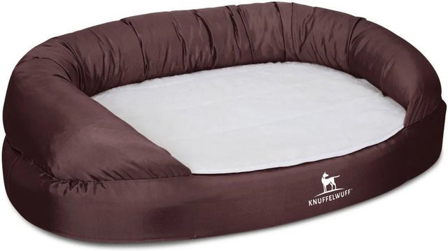 Knuffelwuff Hundebett Jessy Orthopädisch aus Kunstleder mit Memory Foam in Braun, B: 135 cm, T: 85 cm - Bild 1