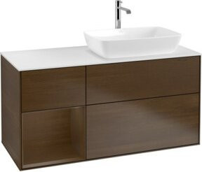 V&B Waschtischunterschrank Finion mit Wandbeleuchtung, Farbe: Weiß, B/T/H: 120 x 50,1 x 50,1 cm - Bild 1