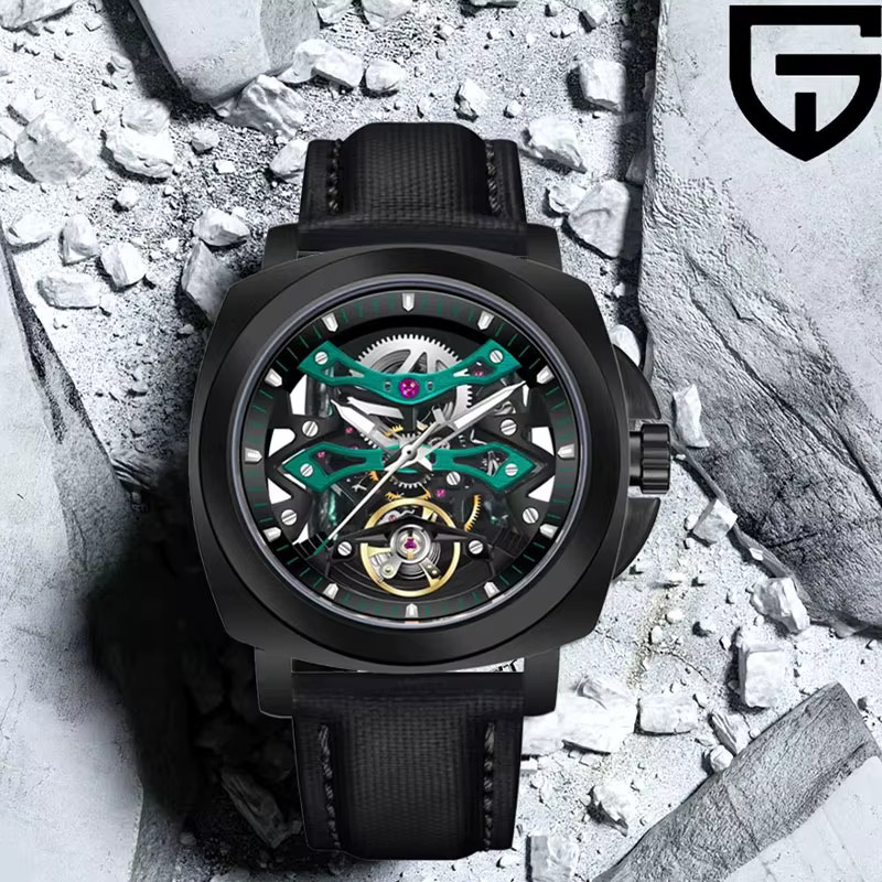 PAGANI DESIGN Armbanduhr, Automatik, Skeleton, 40 mm, Herren, Black green - Bild 2