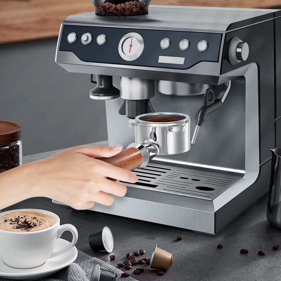 Aoresac Espresso Siebträger 54mm aus Edelstahl in Silber als Ersatz für Breville, 3-Loch Kaffeefilterhalter für die Kaffeeextraktion - Bild 3