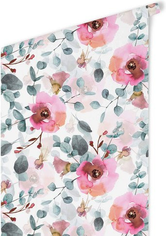 K&L Wall Art Vliestapete Vintage Eukalyptus und botanische Rosen, mehrfarbig, matt - Bild 1
