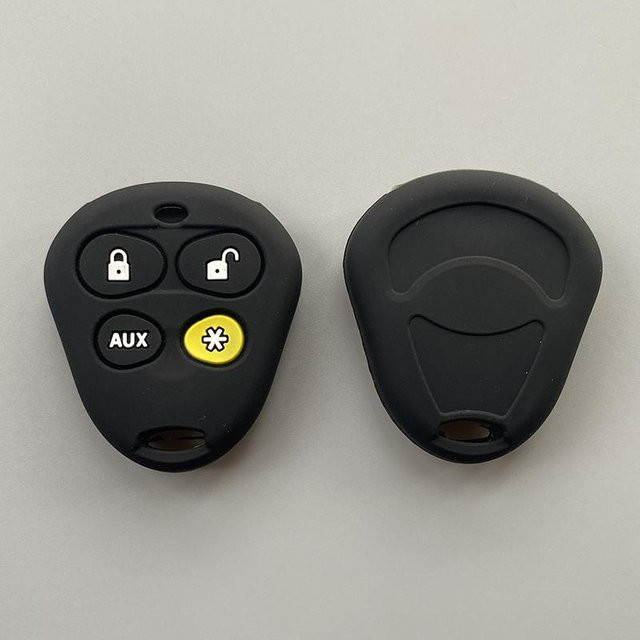 Silikon Autoschlüsselhülle für Dodge Viper Keyless Entry Fernbedienung mit 4 Tasten in Grau - Bild 1