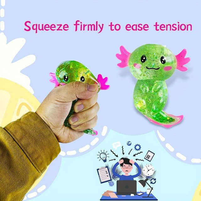 BC Pet Supplies Axolotl Gummiquetschspielzeug, 2er-Pack - Bild 1