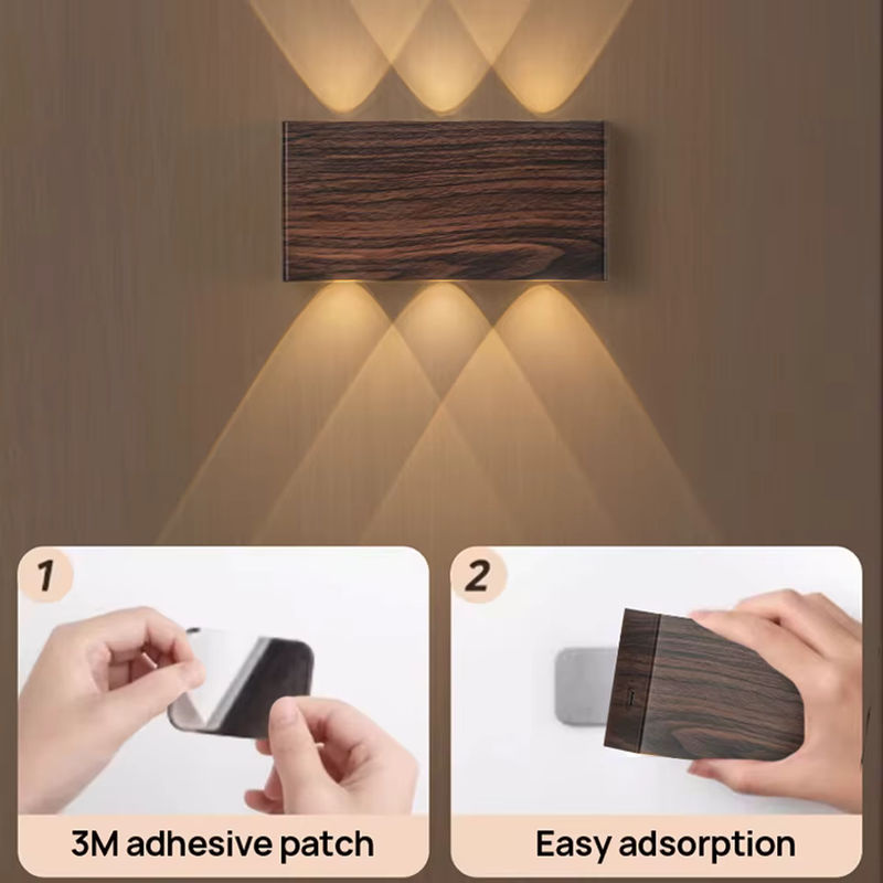 YooE Kabellose LED-Wandleuchte in Schwarz mit Touch-Dimmer, Typ-C-Ladung und 3 Farbmodi für Nachttisch und Treppen - Bild 2