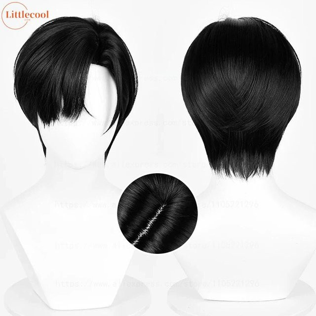 Anime Cosplay Perücke, Hitzebeständiges Synthetikhaar, Black - Bild 1