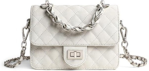 JMG Bags Crossbody Tasche Leder, Damen, White - Bild 1