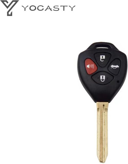 YOCASTY Autoschlüssel Gehäuse mit 2/2+1/3/4 Tasten für Toyota Camry Avalon Corolla Venza 2007-2012, Ersatzgehäuse mit TOY43 Klinge und Schlüsselanhänger, Schwarz - Bild 1