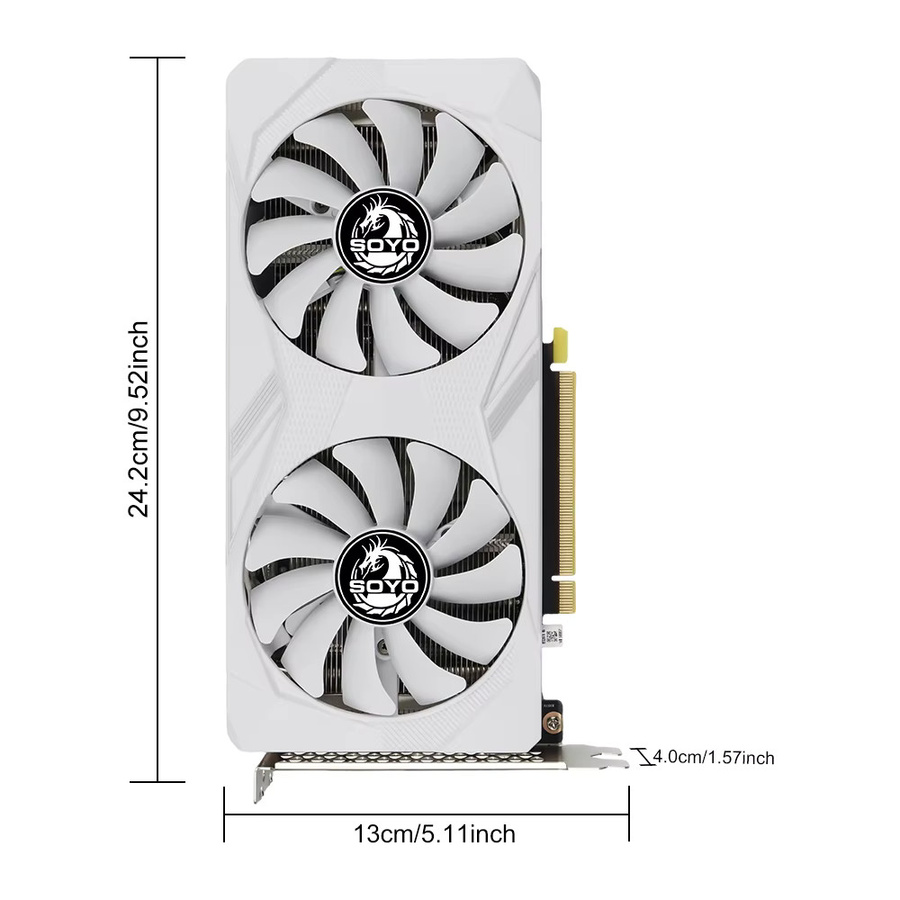 SOYO NVIDIA GeForce RTX 3070 Gaming-Grafikkarte, 8 GB GDDR6, 256 Bit, Weiß - Bild 2