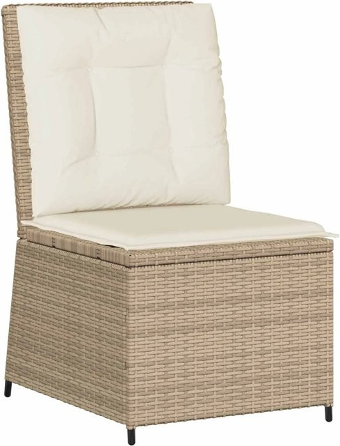 vidaXL Garten-Sofa aus Poly-Rattan mit Kissen in Schwarz, Weiß und Beige mit Metallgestell - Bild 1