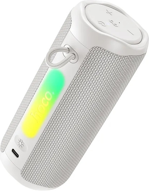 Tragbarer Bluetooth-Lautsprecher HOCO HC50 mit 8W Leistung, TWS und RGB-Beleuchtung, wasserdicht, Weiß - Bild 1