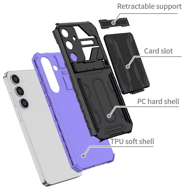 Samsung Handyhülle mit Kartenhalter und Standfunktion als Brieftasche für Galaxy S24 S23 S22 S21 Ultra A54 A34 A25 A15 A14 A05s in Rot - Bild 3