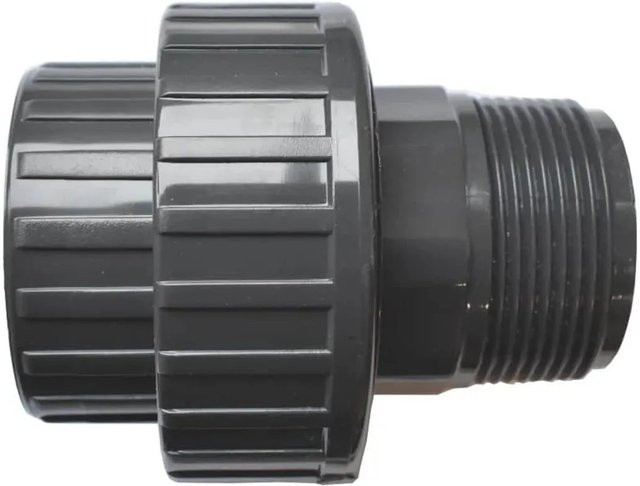 Cepex PVC-U Verschraubung 1 1/4 Zoll IG x AG in Schwarz und Grau - Bild 1