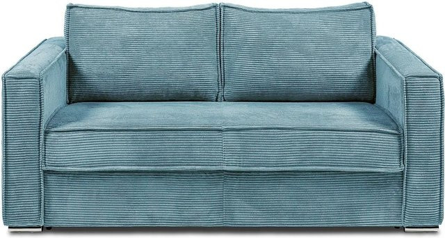 Vente-unique Schlafsofa Loreto in Türkisblau mit Polsterung und Schaumstofffüllung, Breite: 195 cm, Tiefe: 90 cm - Bild 1