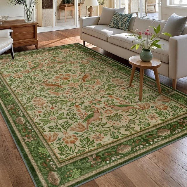 Maschinenwaschbarer Wohnzimmerteppich Lodestar mit Blumenmuster in Multicolour, B/L: 160 x 240 cm - Bild 1