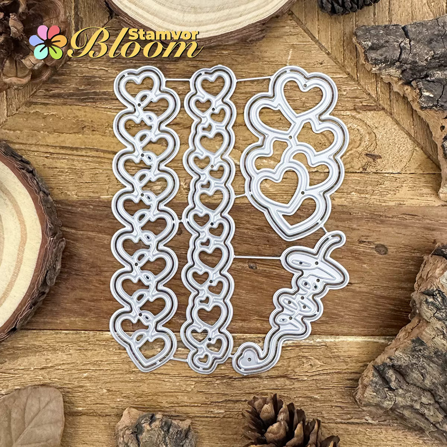 Silberne Metall-Stanzform mit Spitzenrand für Valentinstag Scrapbooking und dekorative Prägung - Bild 3