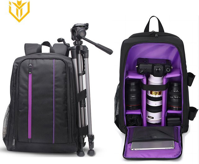 JINNUOLANG Kamerarucksack für professionelle SLR-Digitalfotografie, wasserdicht, in Schwarz oder Rot, geeignet für SONY, Canon und Nikon mit Objektivstativhalter - Bild 1