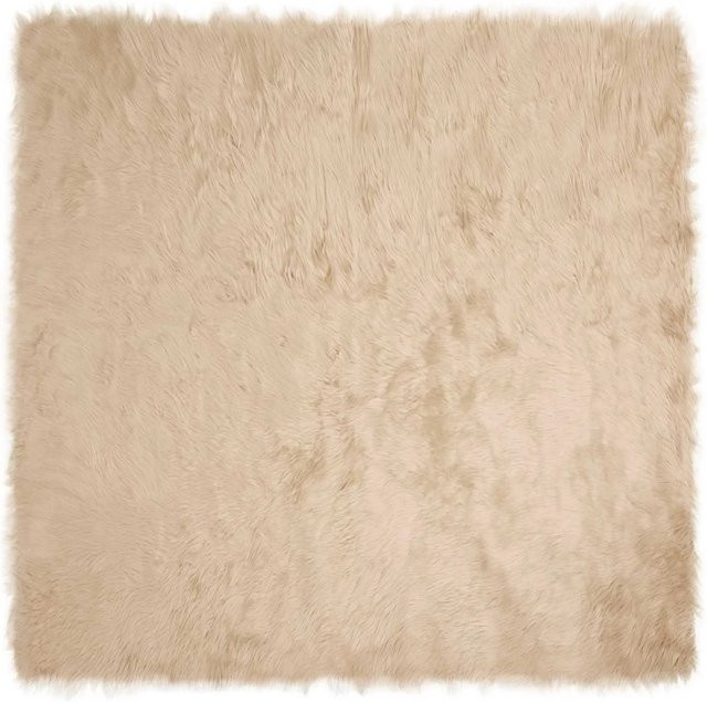 vidaXL Kunstschaffell Teppich Tafalla Beige, B/T: 240 x 240 cm, aus Polyester - Bild 1