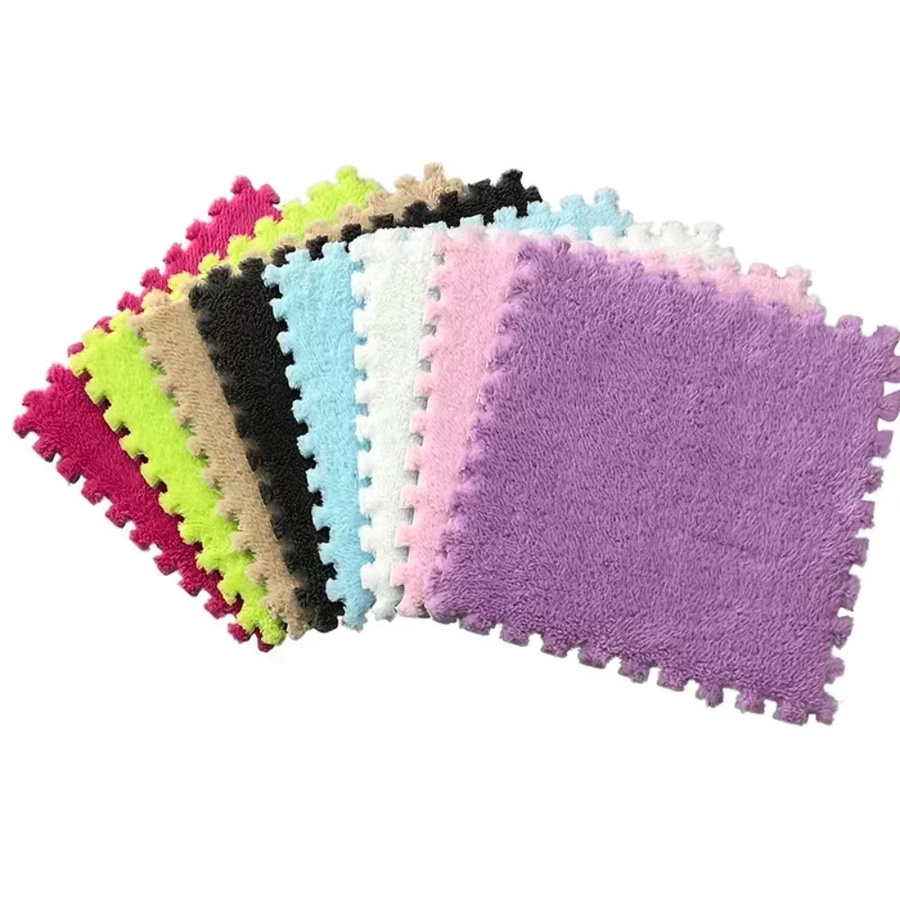 DHDH Halloween Babyspielmatte aus weichem Plüsch, 16 Stück, rutschfest und ineinandergreifend, Blau-Grau/Mehrfarbig, B/T/H: 30 x 30 x 30 cm pro Teil - Bild 4