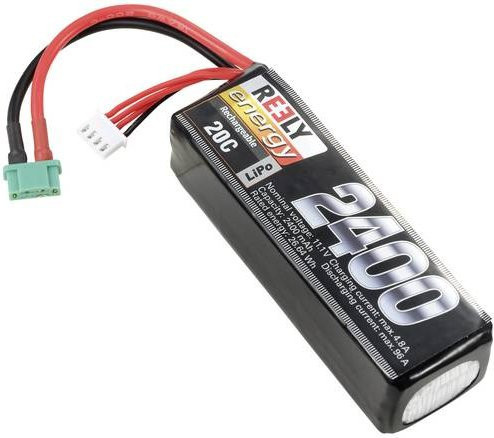 Reely LiPo Modellbau-Akkupack MPX 11.1V 2400 mAh 3S 20C Softcase Schwarz - Bild 1