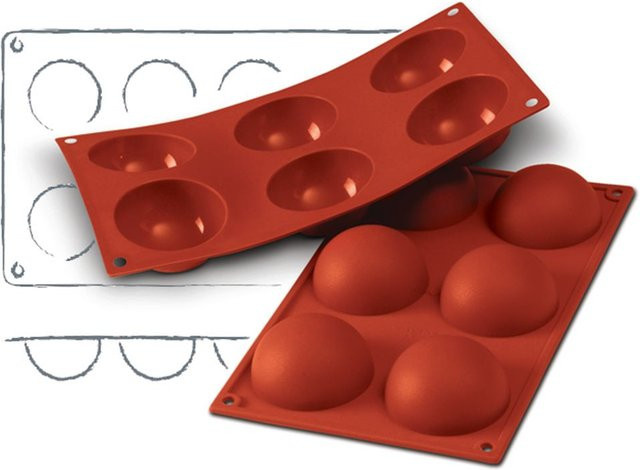Schneider Silikonbackform Halbkugeln für Cake Pops, rot, rechteckig, 80 ml, B/T/H: 17,5 x 30 x 3,5 cm - Bild 1