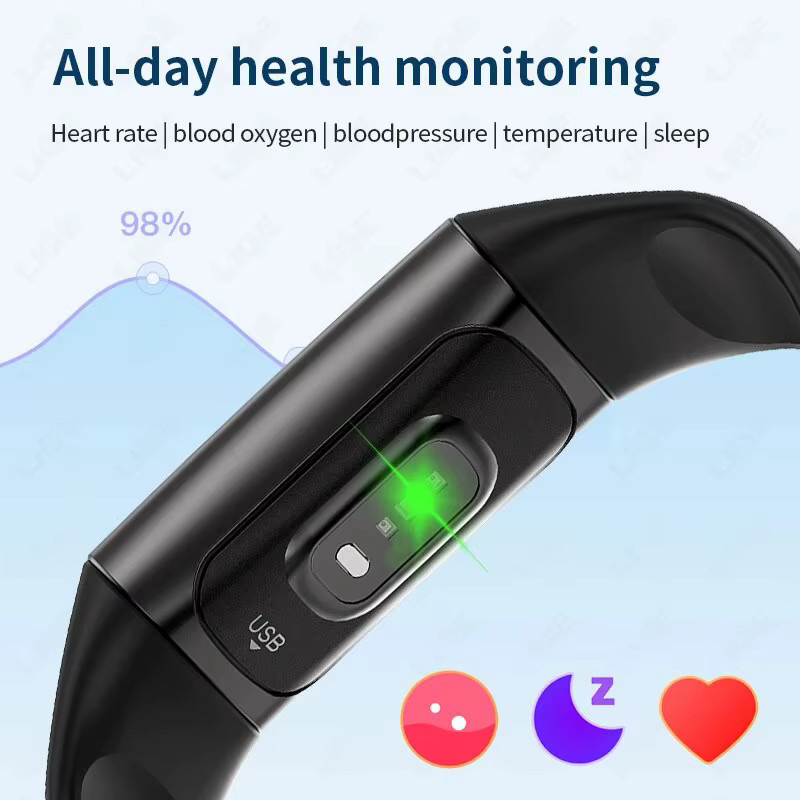 Lige Smartwatch, Schwarz, Silikon, Unisex, wasserdicht - Bild 3