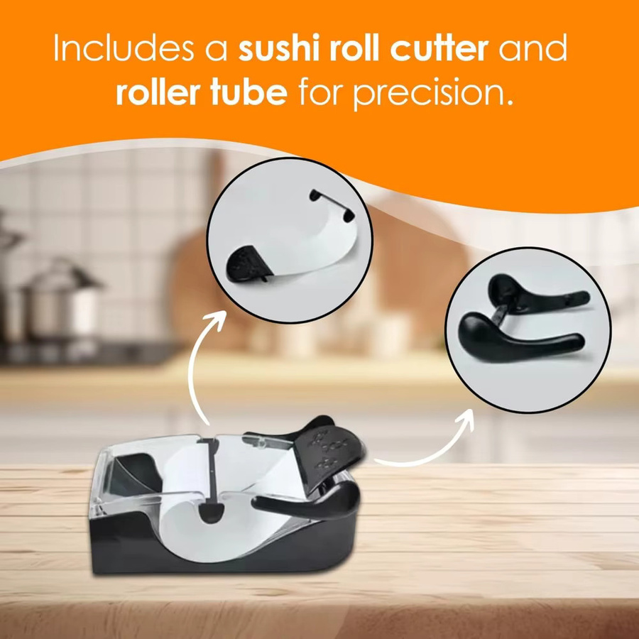 FEB.WIND Sushi-Rollenroller und Gemüse-Schäler in Schwarz aus Kunststoff zur Herstellung von Sushi und zum Schälen von Kohlgemüse - Bild 3