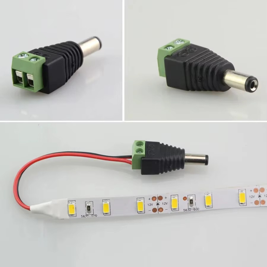 GGBEE DC 12V Power Stecker Adapter Set mit 5 Paar männlichen und weiblichen Anschlüssen 5,5x2,1mm in Schwarz für LED Streifen und CCTV Kameras - Bild 4