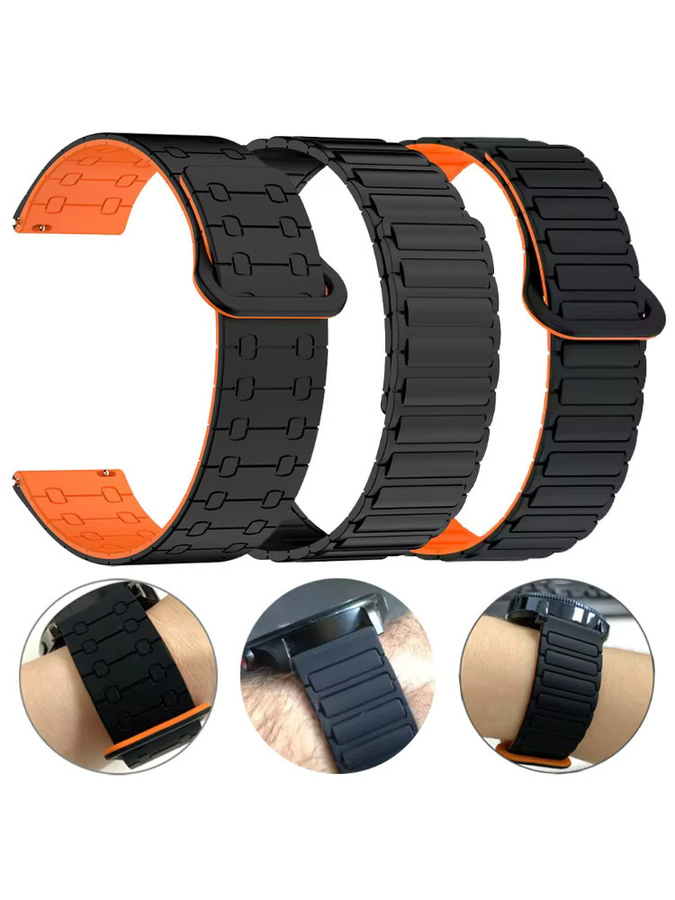 COLMI Uhrenarmband, Silikon, magnetisch, Schwarz, 22 mm, Unisex - Bild 5