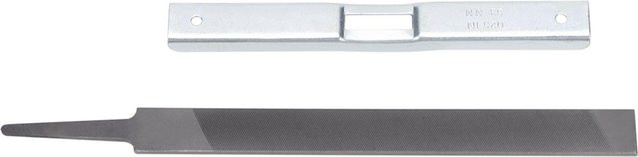 2er Set Universelles Kettensägen-Schärfwerkzeug aus Stahl in Silber mit Flachfeilen und Tiefenanschlag - Bild 1